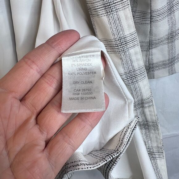 Carolina Belle Longline Open Front Boyfriend Plaid Blazer Lined Size XL Office - Picture 8 of 12